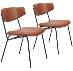 Charon Vintage Brown Dining Chair Set Of 2