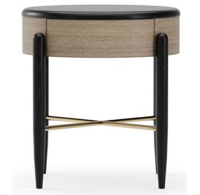 Madera Chocolate Koto Matte and Walnut 1 Drawer Accent Nightstand