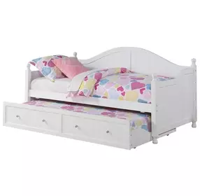 Julie Ann White Curved Back Twin Daybed With Trundle