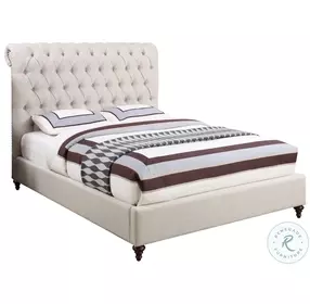 Devon Beige Queen Upholstered Panel Bed