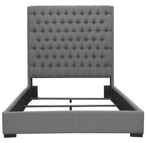 Camille Grey Upholstered King Panel Bed