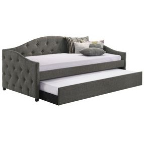 Sadie Grey and Black Twin Daybed with Trundle