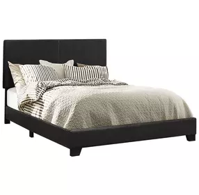 Dorian Black Upholstered King Panel Bed