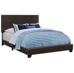 Dorian Brown Upholstered King Panel Bed