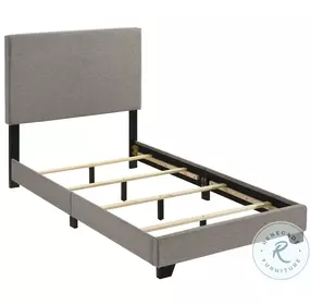 Dorian Taupe Twin Upholstered Panel Bed