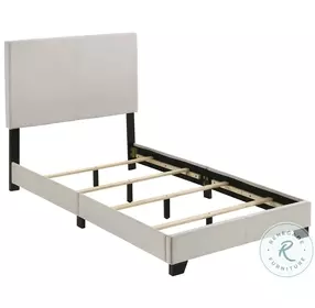 Dorian Cream Twin Upholstered Panel Bed