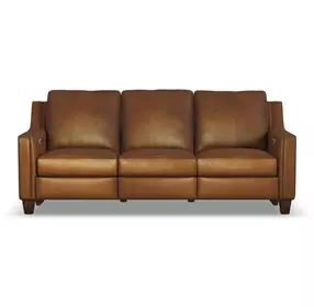 Finley Brown Leather 87" Power Reclining Sofa with USB Charging