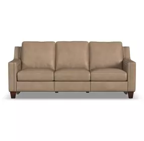 Finley Beige Leather 87" Power Reclining Sofa with USB Charging