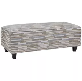 Amos Sand Beige and Brown Upholstered Rectangular Cocktail Ottoman
