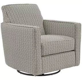 Wowza Dusk Tan and Black Upholstered Swivel Glider Accent Chair
