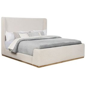 Nala Cream Upholstered King Sleigh Bed