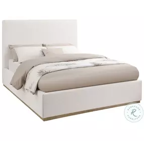 Knox Cream Upholstered Queen Platform Bed