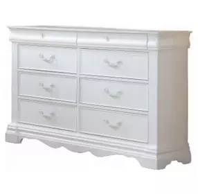 Estrella White 8 Drawer Dresser