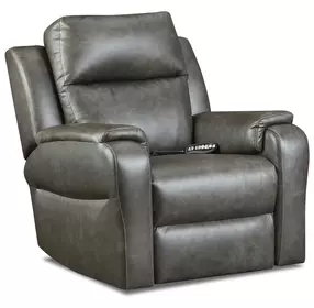 Davidson Slate Leather Zero Gravity Power Recliner with Power Headrest and Massage