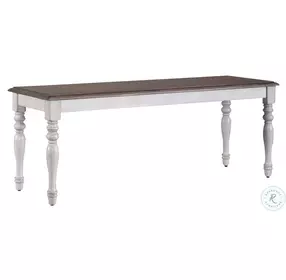 Ocean Isle Antique White And Weathered Pine Bench