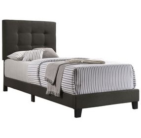Mapes Charcoal Upholstered Twin Panel Bed