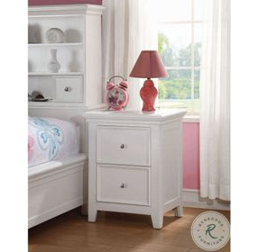 Lacey White 2 Drawer Nightstand