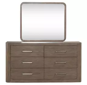 Bendfield Burnished Clay 6 Drawer Dresser with Mirror