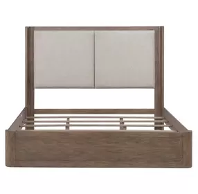 Bendfield Burnished Clay and Textured Gravel King Upholstered Shelter Bed