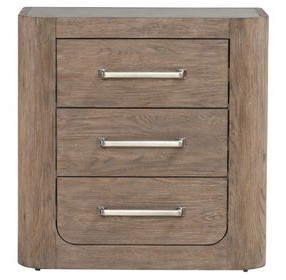 South Bend Burnished Clay 3 Drawer Nightstand with USB Charging