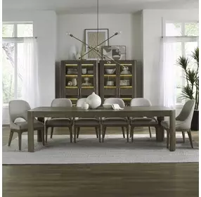 South Bend Burnished Clay and Textured Gravel Upholstered 7 Piece Extendable Rectangular Dining Set