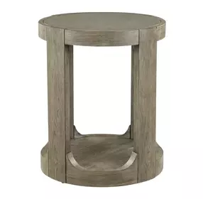 South Bend Burnished Clay and Beige Round Concrete Top Chairside Table