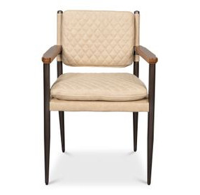 The Harley Cappuccino White Leather Upholstered Accent Chair
