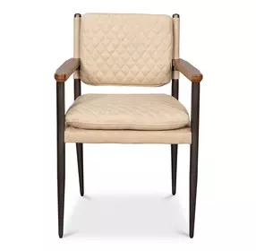 The Harley Cappuccino White Leather Upholstered Accent Chair