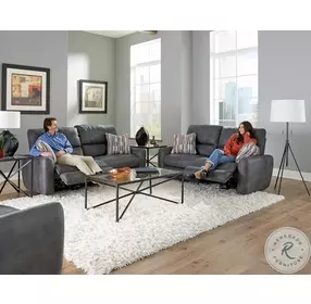 Dorian Charcoal Power Reclining Living Room Set