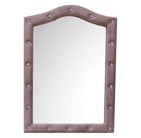 Reggie Pink Upholstered Arched Dresser Mirror