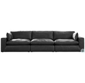 Emilia Black Leather Modular Sofa