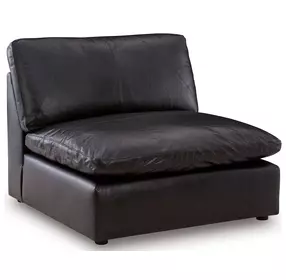 Emilia Black Leather Armless Chair