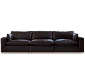 Emilia Black Leather Modular Sofa