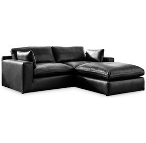 Emilia Black Leather Modular 3 Piece Sectional