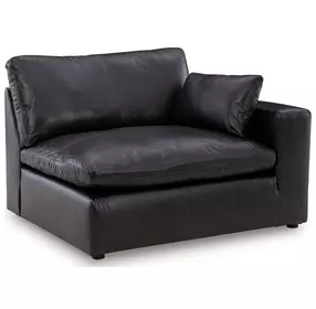 Emilia Black Leather RAF Corner Chair