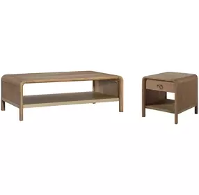 Aurora Latte Waterfall Occasional Table Set