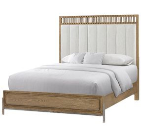 Aurora Upholstered and Leather Panel Bed
