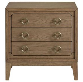 Aurora Latte 3 Drawer Nightstand with USB