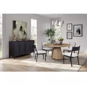Aurora Latte Round Dining Room Set with Lazy Susan