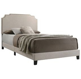 Tamarac Beige Upholstered Full Panel Bed