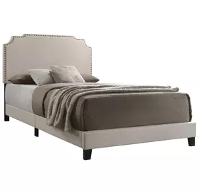 Tamarac Beige Upholstered Full Panel Bed