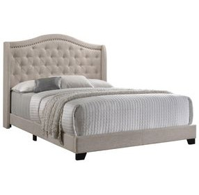 Sonoma Beige Upholstered King Panel Bed
