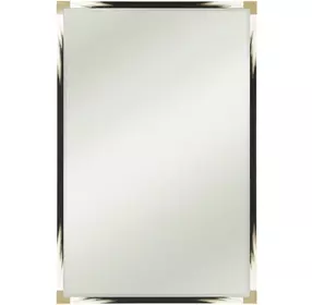 TA Originals Ivory and Black Rectangular Large Cutting Edge Wall Mirror