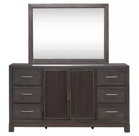Urban Cut Caffe 6 Drawer Dresser with Mirror