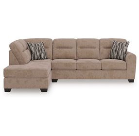 Olten Mocha 2 Piece Modular Sectional with LAF Chaise