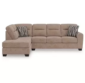 Olten Mocha 2 Piece Modular Sectional with LAF Chaise