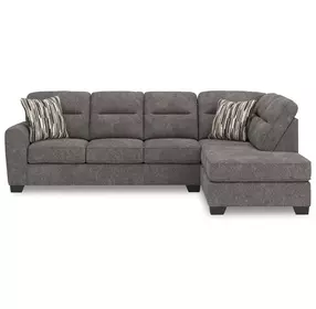 Olten Graphite 2 Piece Modular Sectional with RAF Chaise