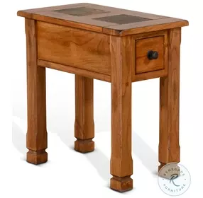 Cozy Luxe Beige 15" Rectangular Chair Side Table