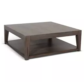 Velden Hollow Natural Square Coffee Table with Casters