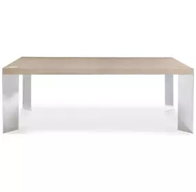 Modulum Polished Stainless Steel And Sahara Extendable Dining Table